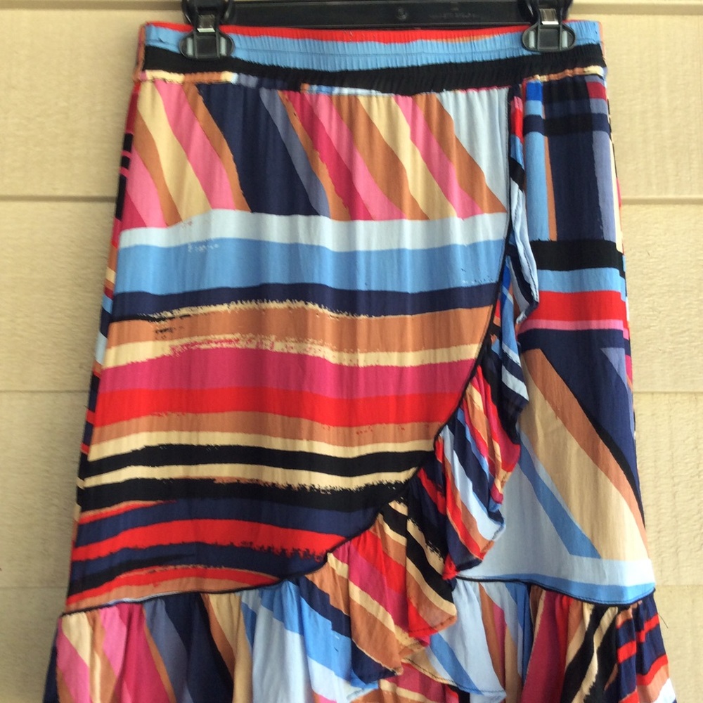 Catherine Ma Landrino stripe ruffle skirt